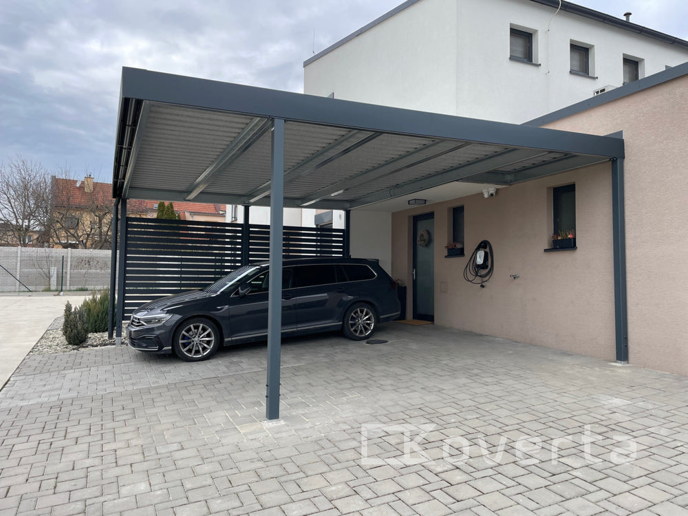 Prístrešok pre auto Koverta s bočnou lamelovou výplňou