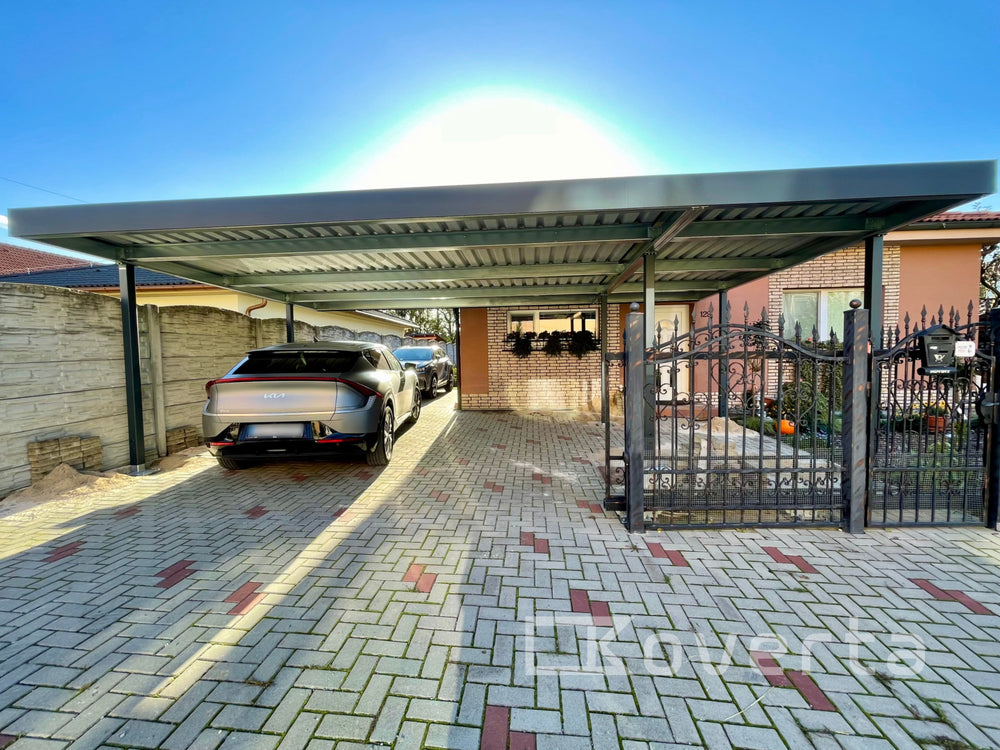 Prístrešok pre auto Koverta na spevnenej ploche pred garážou